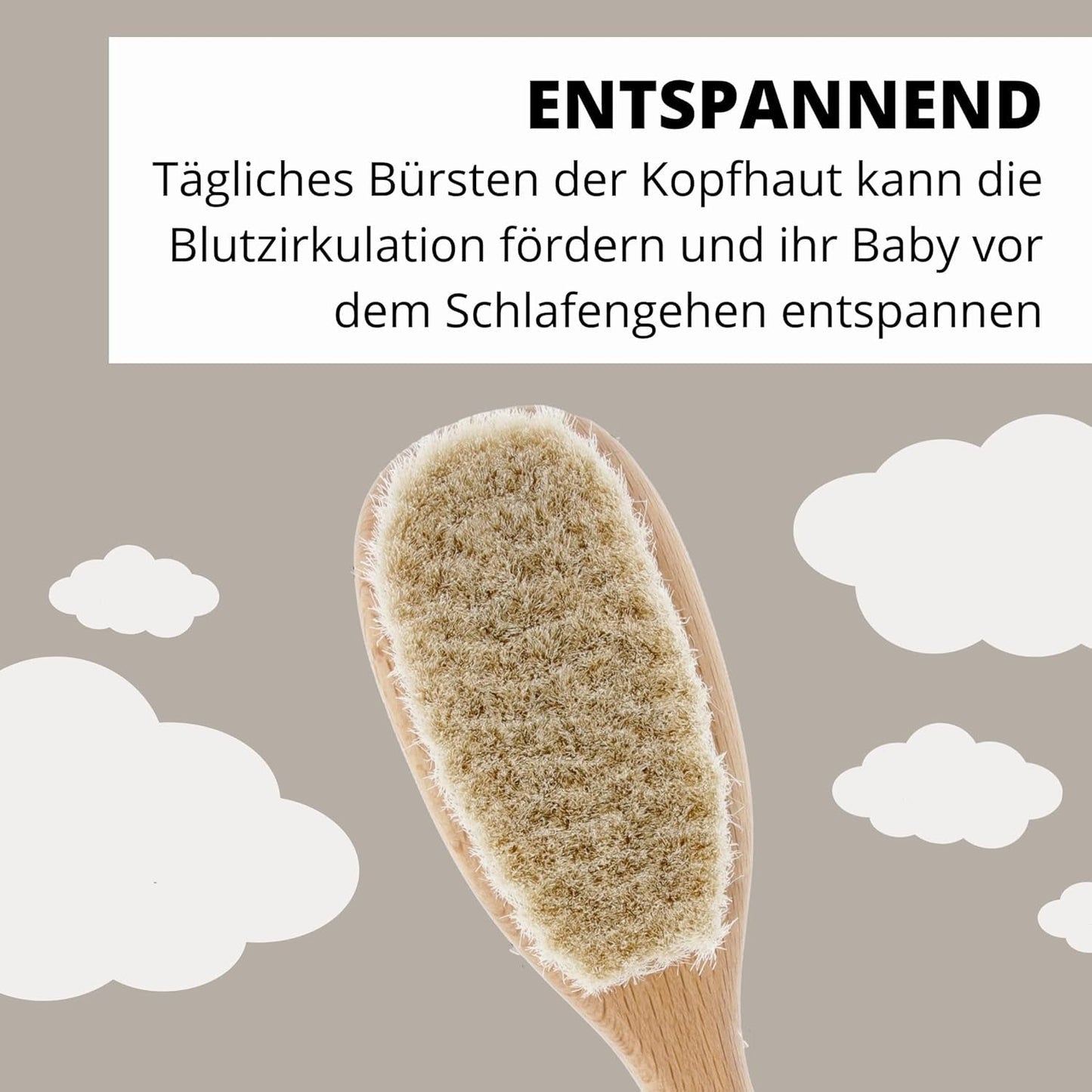 PARSA Beauty Cepillo de pelo para bebé con pelo de cabra - cepillo para bebé de madera de haya certificada FSC® - cepillo para el cuidado del pelo fino del bebé - cepillo para bebé Infantil - Baño y Cuidado de la piel Naty Shop