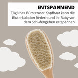 PARSA Beauty Cepillo de pelo para bebé con pelo de cabra - cepillo para bebé de madera de haya certificada FSC® - cepillo para el cuidado del pelo fino del bebé - cepillo para bebé Infantil - Baño y Cuidado de la piel Naty Shop
