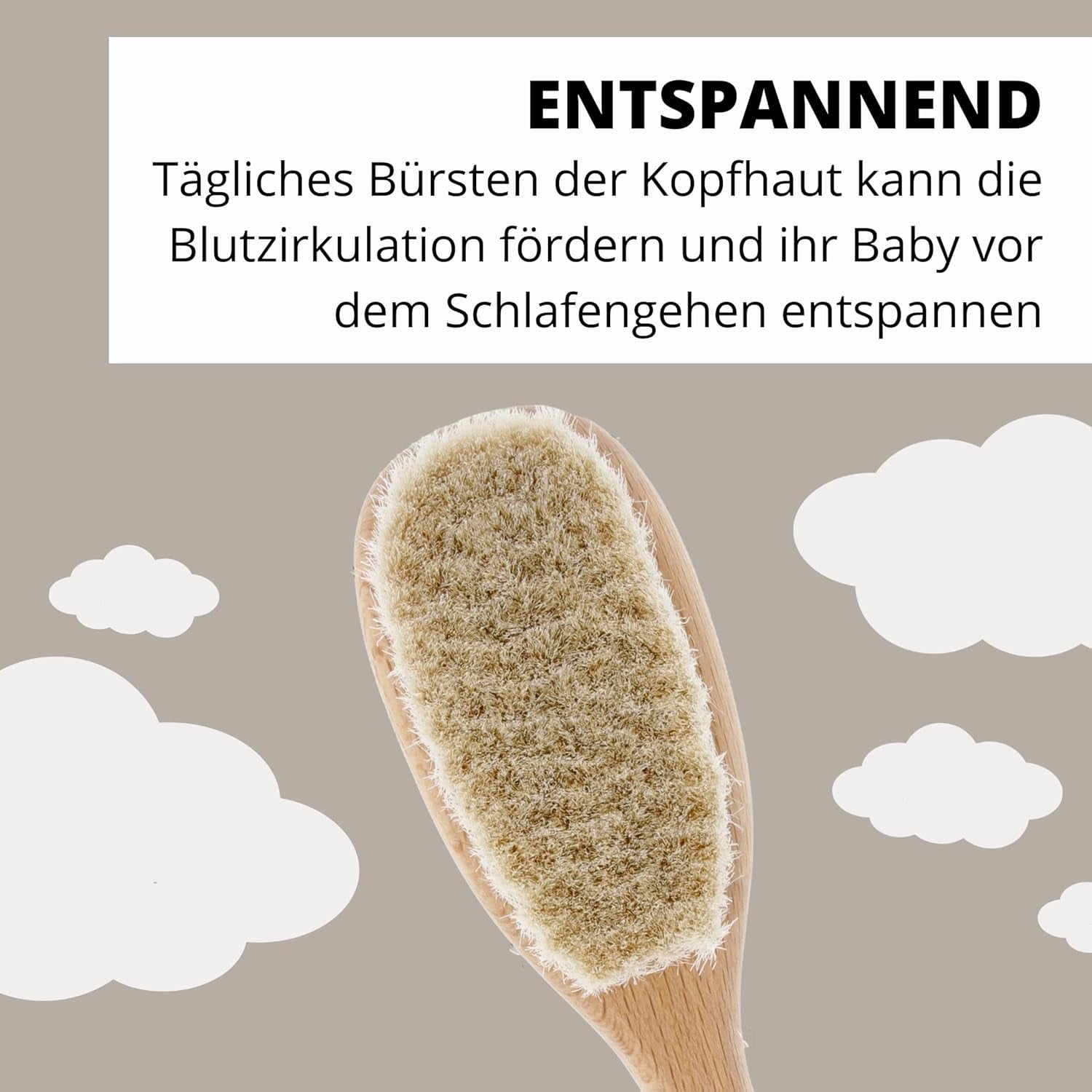 PARSA Beauty Cepillo de pelo para bebé con pelo de cabra - cepillo para bebé de madera de haya certificada FSC® - cepillo para el cuidado del pelo fino del bebé - cepillo para bebé Infantil - Baño y Cuidado de la piel Naty Shop