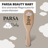 PARSA Beauty Cepillo de pelo para bebé con pelo de cabra - cepillo para bebé de madera de haya certificada FSC® - cepillo para el cuidado del pelo fino del bebé - cepillo para bebé Infantil - Baño y Cuidado de la piel Naty Shop