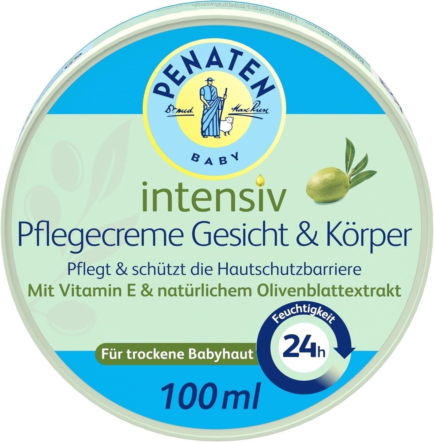 PENATEN crema de cuidados intensivos para rostro y cuerpo (100 ml), crema para rostro y cuerpo infantil de rápida absorción, hidrata durante 24 horas, con vitamina E y extracto natural de hoja de olivo Infantil - Baño y Cuidado de la piel Naty Shop Default title