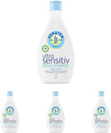 PENATEN Ultra Sensitive Bath & Shampoo (400 ml), baño y champú para bebés especialmente suave para la piel muy sensible de los bebés con tendencia a la neurodermatitis, gel de ducha y champú para el cabello sin perfume ni colorantes Infantil - Baño y Cuidado Naty Shop 400 Ml (pack de 4) Gel limpiador