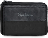 Pepe Jeans Joumma Bags Monedero Doble, Negro, 11 x 7 x 1,5 cm, Piel, Negro, Talla Única, Cartera Cartera Hombre Naty Shop Default title