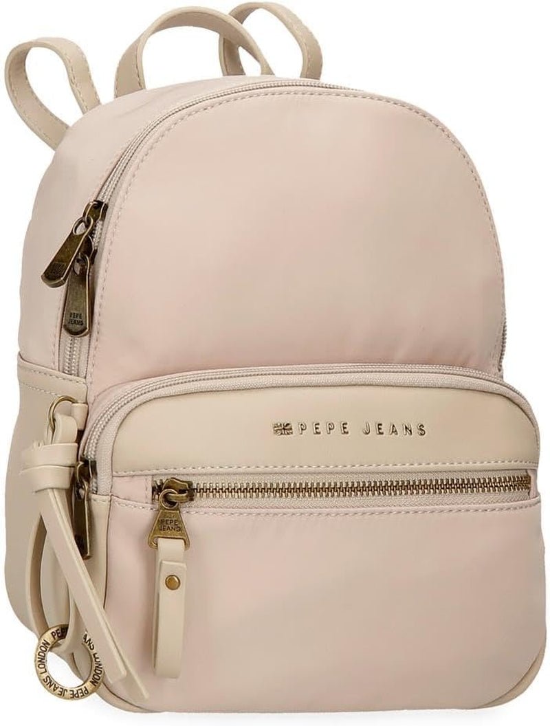 Pepe Jeans Morgan Mochilas Informales Bolsos De Viaje Piel Sintética Beige Negro Para Mujer De Joumma Bolsos Equipaje Y Viaje Naty Shop Mochila Beige 25