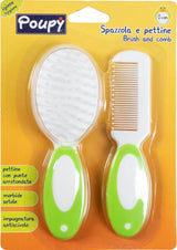 '- Cepillo y peine de nailon, cerdas suaves para la piel sensible del bebé, puntas redondeadas para mayor seguridad, fácil agarre gracias a los mangos ergonómicos, multicolor Infantil - Baño y cuidado de la piel Naty Shop Default title