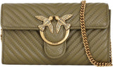Pinko Ladies Sheep Nappa Love ONE Wallet C SCHAFNAPPA Cartera de mujer Naty Shop V62Q_Verde Abete-Oro antiguo Talla única