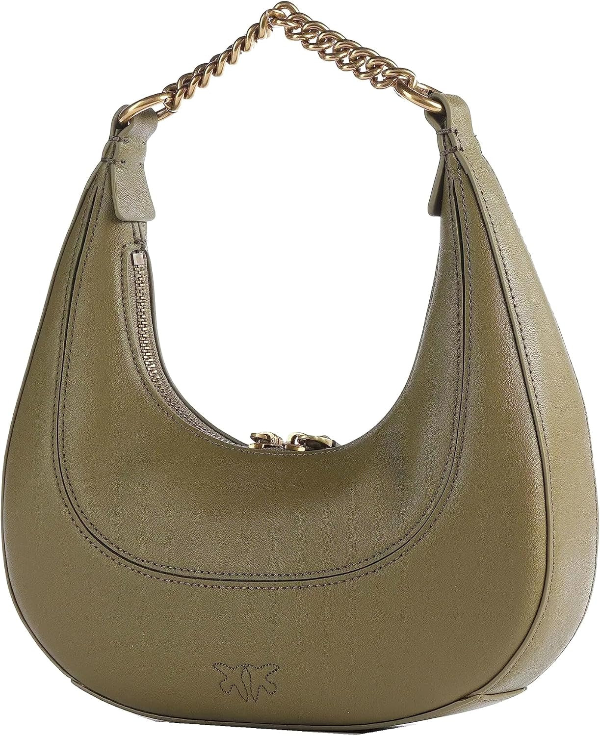 Bolso de Mujer Pinko BRIOCHE HOBO Mini KALB MORB, V62q_Hilo Verde-Oro Antiguo Bolsos Mujer Naty Shop