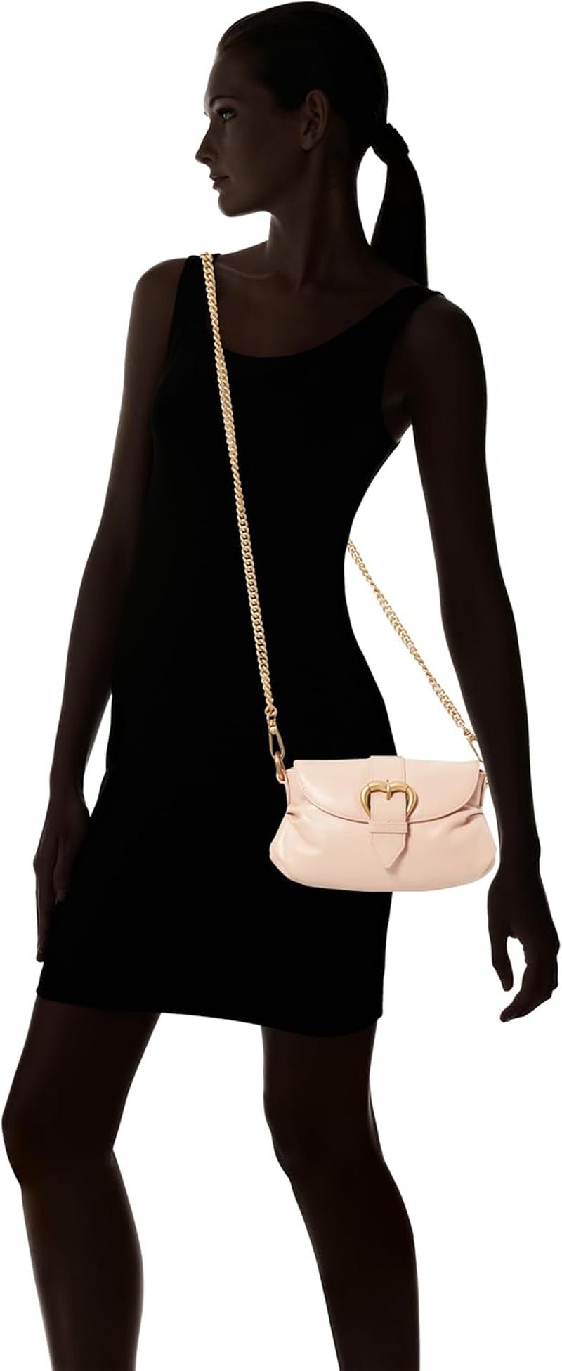 Pinko Bolso De Hombro Jolene Mini Crystal De Mujer, O81m_Chocolate Gold Bolsos De Mujer Naty Shop