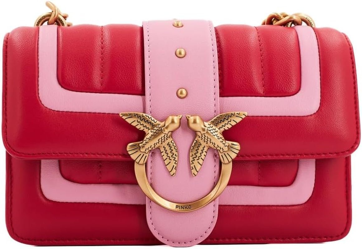 Pinko Ladies Love One Mini Cl Bolso Colcha De Napa De Oveja De Un Solo Lado Mujer Bolsos Naty Shop Rn4Q_red/pink-antique gold