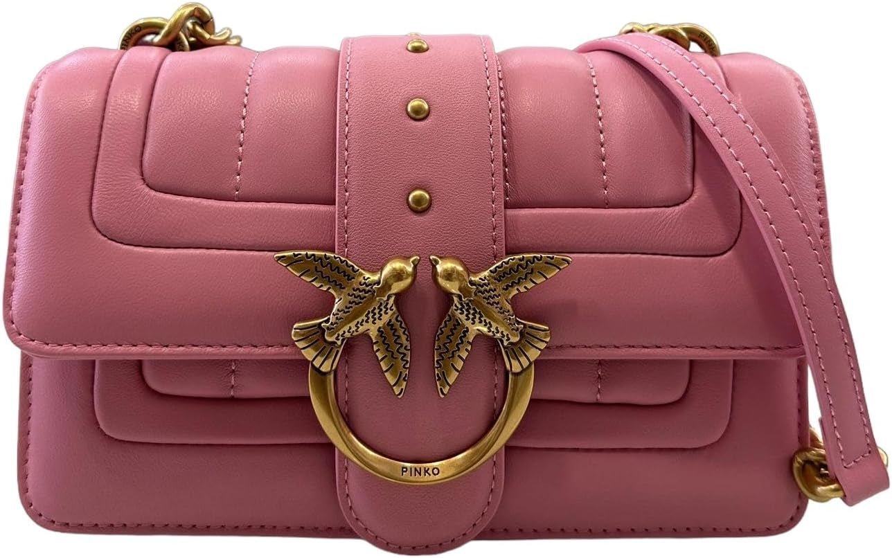 Pinko Ladies Love One Mini Cl Bolso Colcha Línea Napa De Oveja De Un Solo Lado Bolsos De Mujer Naty Shop P31Q_Oro antiguo marino