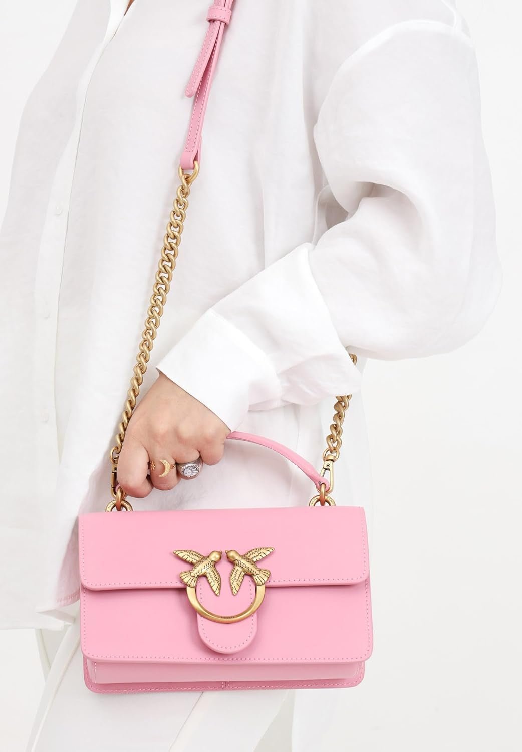 Pinko Ladies Love One Mini Bolso Ligero De Seda De Becerro Bolsos Mujer Naty Shop