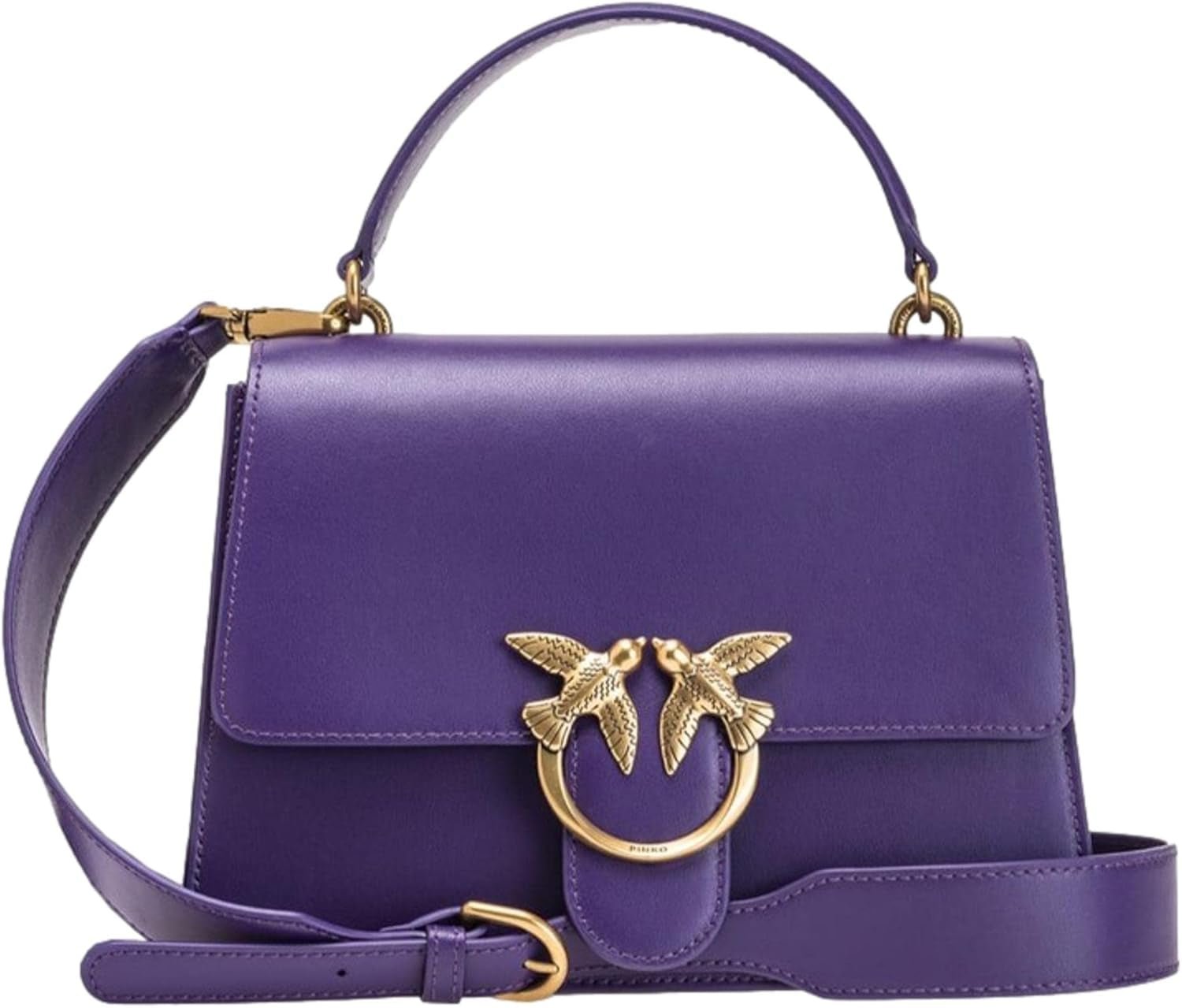 Pinko Ladies Love One Top Handle Classic Li Bag Bolsos De Mujer Naty Shop J11Q_Violet Plumeria-Antique Gold