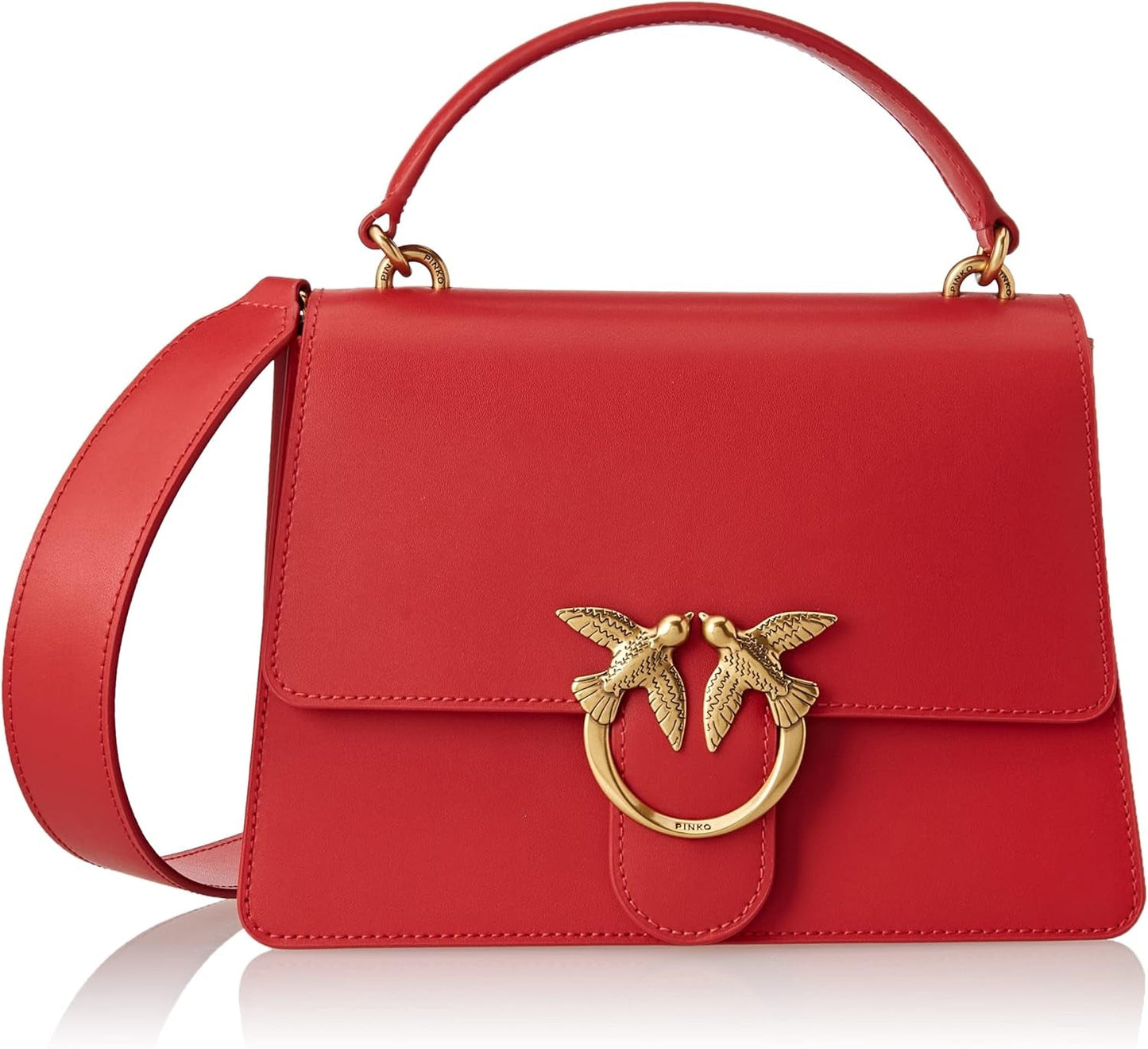 Pinko Ladies Love One Top Handle Classic Li Bag Bolsos De Mujer Naty Shop R41Q_Rojo Granate - Oro Antiguo