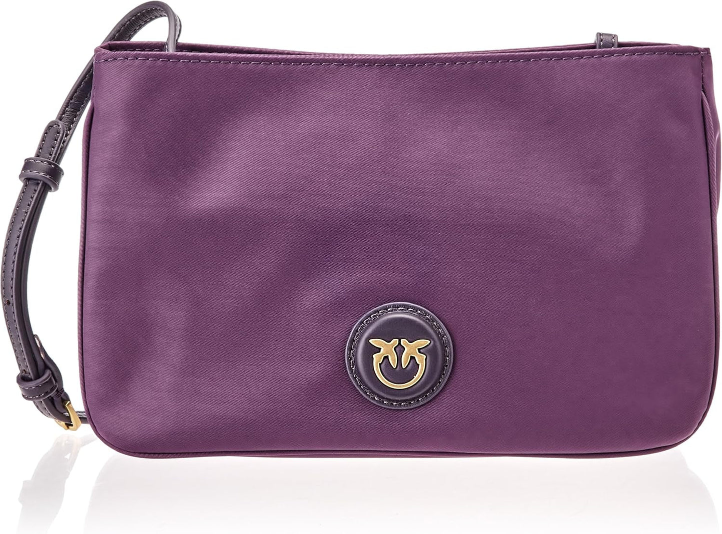 Pinko Mujer Reciclado Gate Flat HORIZONTAL REPETIDO Bolsos Mujer Naty Shop W84Q_Viola Uva-Antique Gold