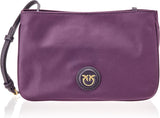 Pinko Mujer Reciclado Gate Flat HORIZONTAL REPETIDO Bolsos Mujer Naty Shop W84Q_Viola Uva-Antique Gold