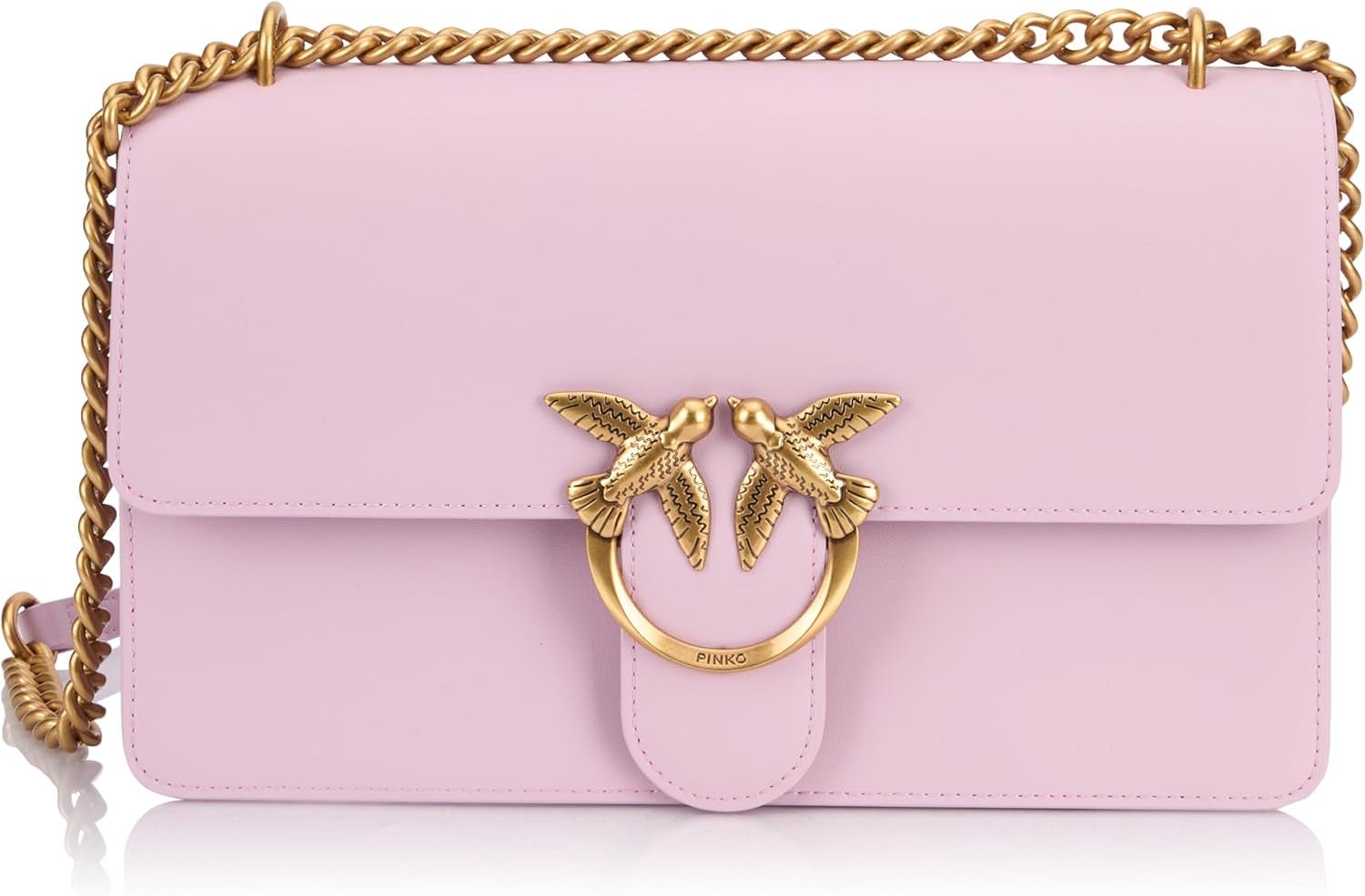 Pinko Bolso Love One Classic Dc De Piel De Becerro, wgq_lilac- Antique Gold Bolsos Mujer Naty Shop Default Title