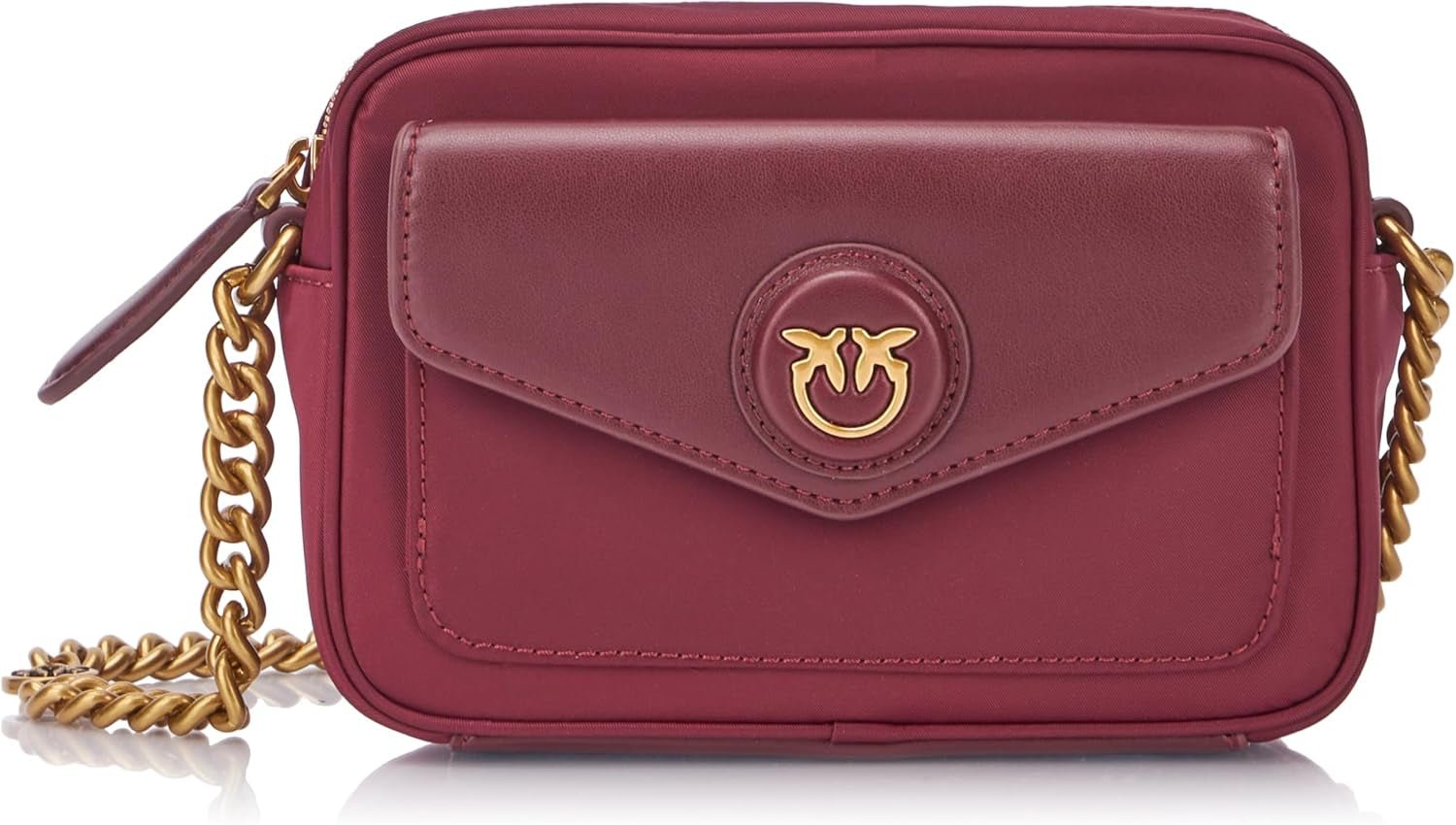 Pinko Nyllo Gate Camera CASE Bolsos Mujer NYLO Reciclado Naty Shop Ww5Q_Currant Intenso-Oro Antiguo