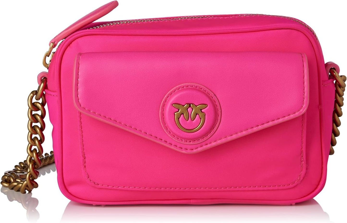 Pinko Nyllo Gate Camera CASE Bolsos Mujer NYLO Reciclado Naty Shop N17Q_Rosa Rosa Pinko-Oro Antiguo