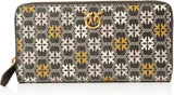 Pinko Cartera Ryder De Piel Con Cremallera Alrededor Para Mujer, Accesorios De Viaje Con Logo Estampado, Zm7q_Black/Brown/White.Antique Go Wallet Mujer Naty Shop Default Title
