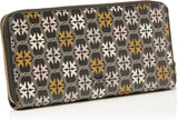 Pinko Cartera Ryder De Piel Con Cremallera Alrededor Para Mujer, Accesorios De Viaje Con Logo Estampado, Zm7q_Black/Brown/White.Antique Go Wallet Mujer Naty Shop