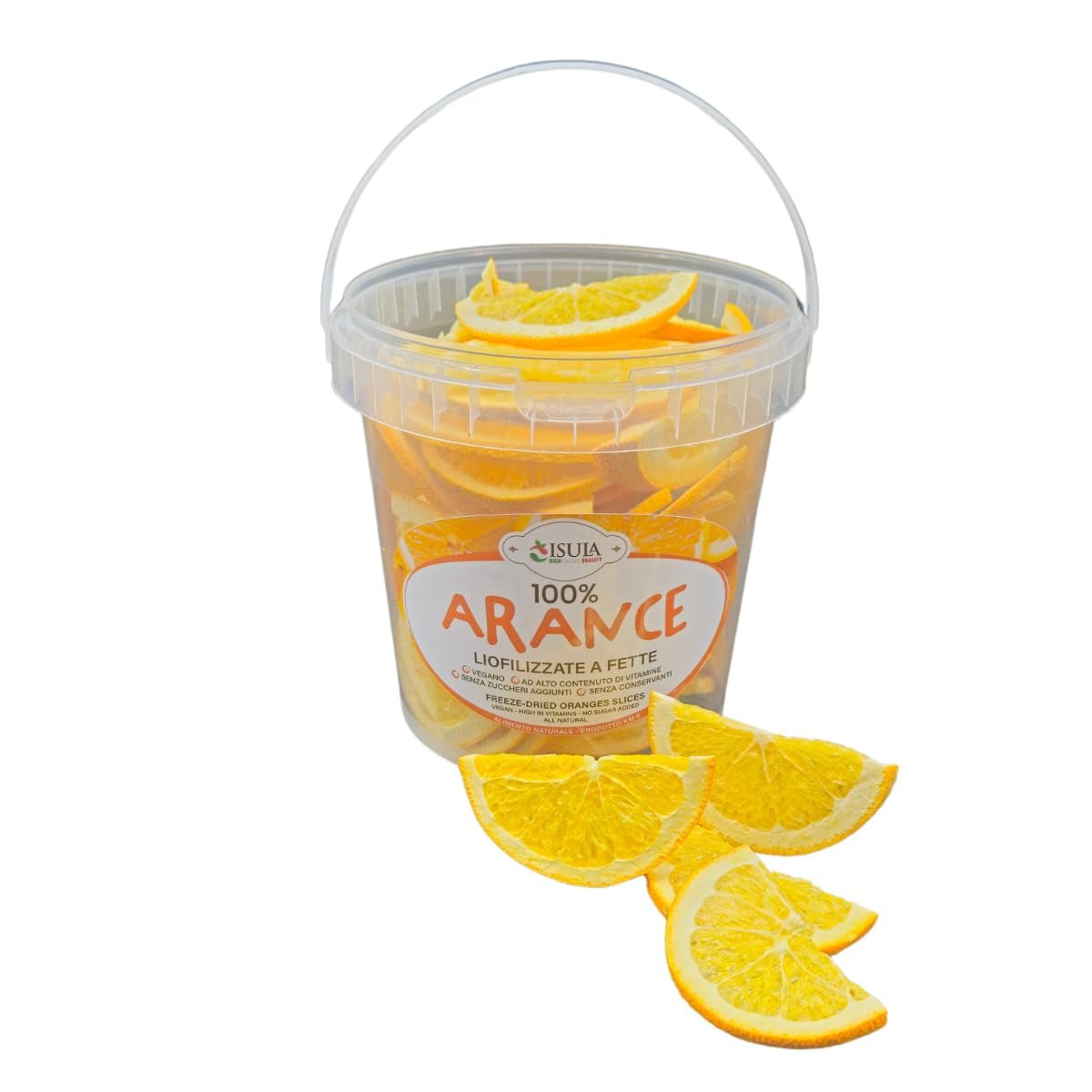 Naranjas frescas liofilizadas en medias rodajas - naranjas deshidratadas en frío para coctelería profesional fruta fresca liofilizada fruta seca para coctelería - paquete de 1 litro aprox. 70 Productos deshidratados Naty Shop Título predeterminado