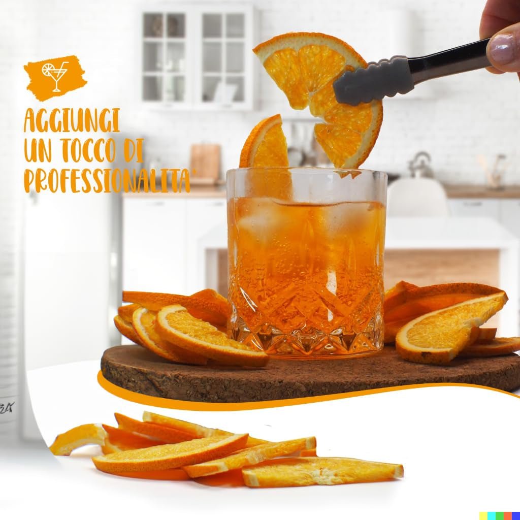 Naranjas frescas liofilizadas en medias rodajas - naranjas deshidratadas en frío para coctelería profesional fruta fresca liofilizada fruta seca para coctelería - paquete de 1 litro aprox. 70 Naty Shop productos deshidratados