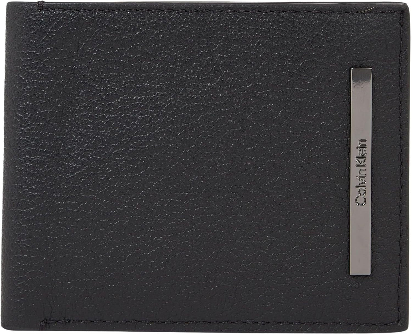 Cartera para hombre Calvin Klein Modern Bar Bifold Leather, Negro (Ck Black), Talla única Cartera para hombre Naty Shop Default Title