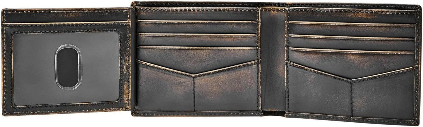 Fossil Wade Cartera plegable de cuero para hombre 11,43 cm de largo x 1,905 cm de ancho x 8,89 cm de alto Cartera para hombre Naty Shop
