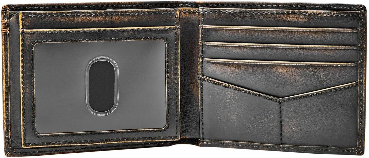 Fossil Wade Cartera plegable de cuero para hombre 11,43 cm de largo x 1,905 cm de ancho x 8,89 cm de alto Cartera para hombre Naty Shop