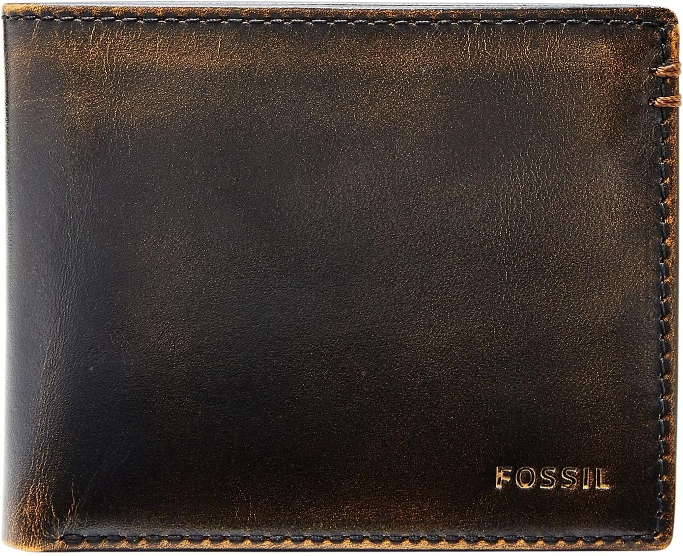 Fossil Wade Cartera plegable de cuero para hombre 11,43 cm de largo x 1,905 cm de ancho x 8,89 cm de alto Naty Shop Cartera para hombre negro