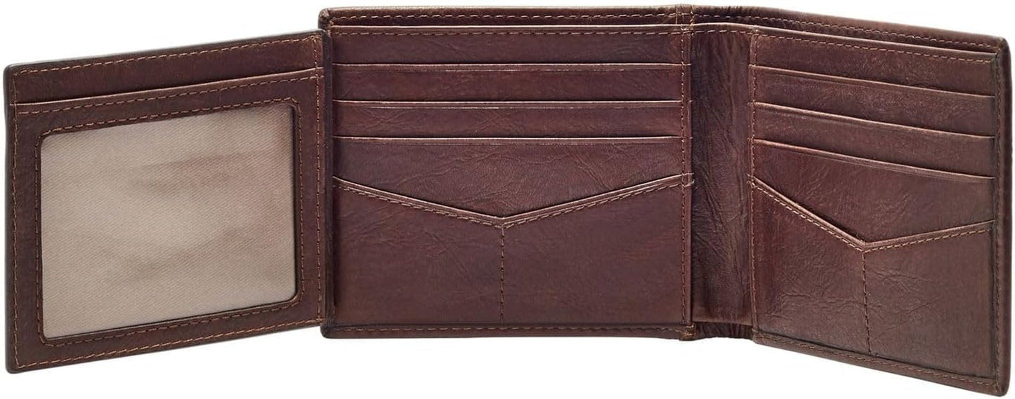 Fossil Cartera plegable de cuero Ingram para hombre 11,43 cm de largo x 1,905 cm de ancho x 8,89 cm de alto Cartera para hombre Naty Shop