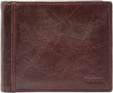 Fossil Cartera plegable de cuero Ingram para hombre 11,43 cm de largo x 1,905 cm de ancho x 8,89 cm de alto Cartera para hombre Naty Shop Marrón