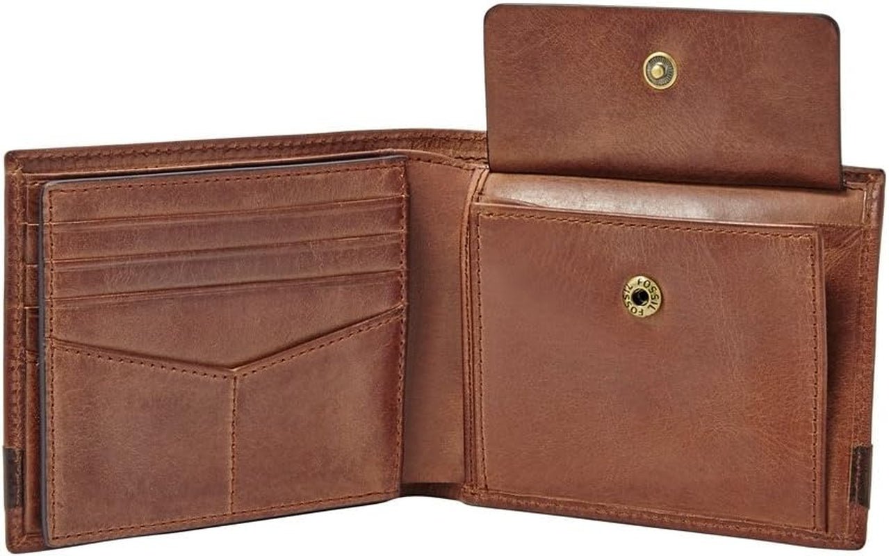 Fossil Cartera plegable de cuero Quinn para hombre 11,43 cm de largo x 2,54 cm de ancho x 9,525 cm de alto Cartera para hombre Naty Shop