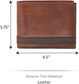 Fossil Cartera plegable de cuero Quinn para hombre 11,43 cm de largo x 2,54 cm de ancho x 9,525 cm de alto Cartera para hombre Naty Shop