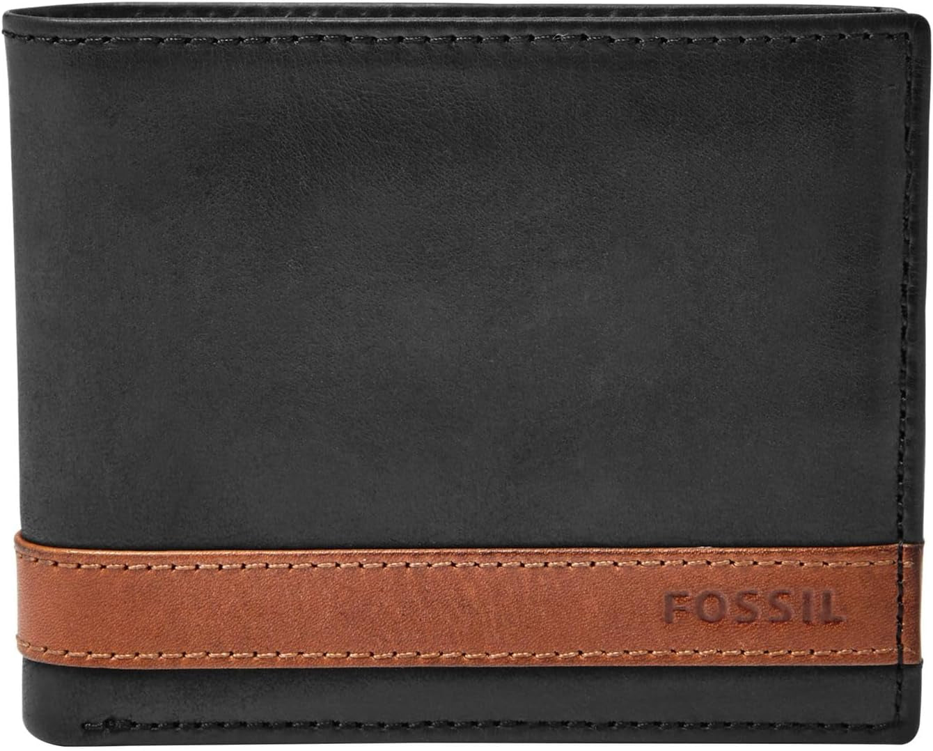 Fossil Cartera plegable de cuero Quinn para hombre, 11,5 cm de largo x 2 cm de ancho x 9 cm de alto