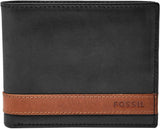 Fossil Cartera plegable de cuero Quinn para hombre, 11,5 cm de largo x 2 cm de ancho x 9 cm de alto