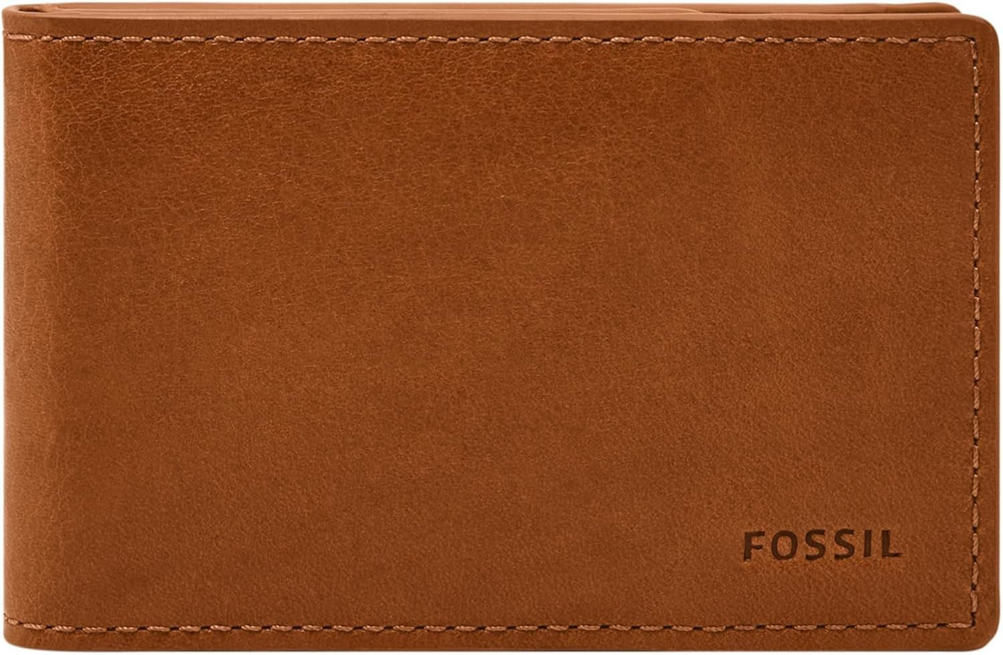 Fossil Andrew Cartera plegable de cuero para hombre 11,5 cm de largo x 1,9 cm de ancho x 7,7 cm de alto Cartera para hombre Naty Shop Saddle