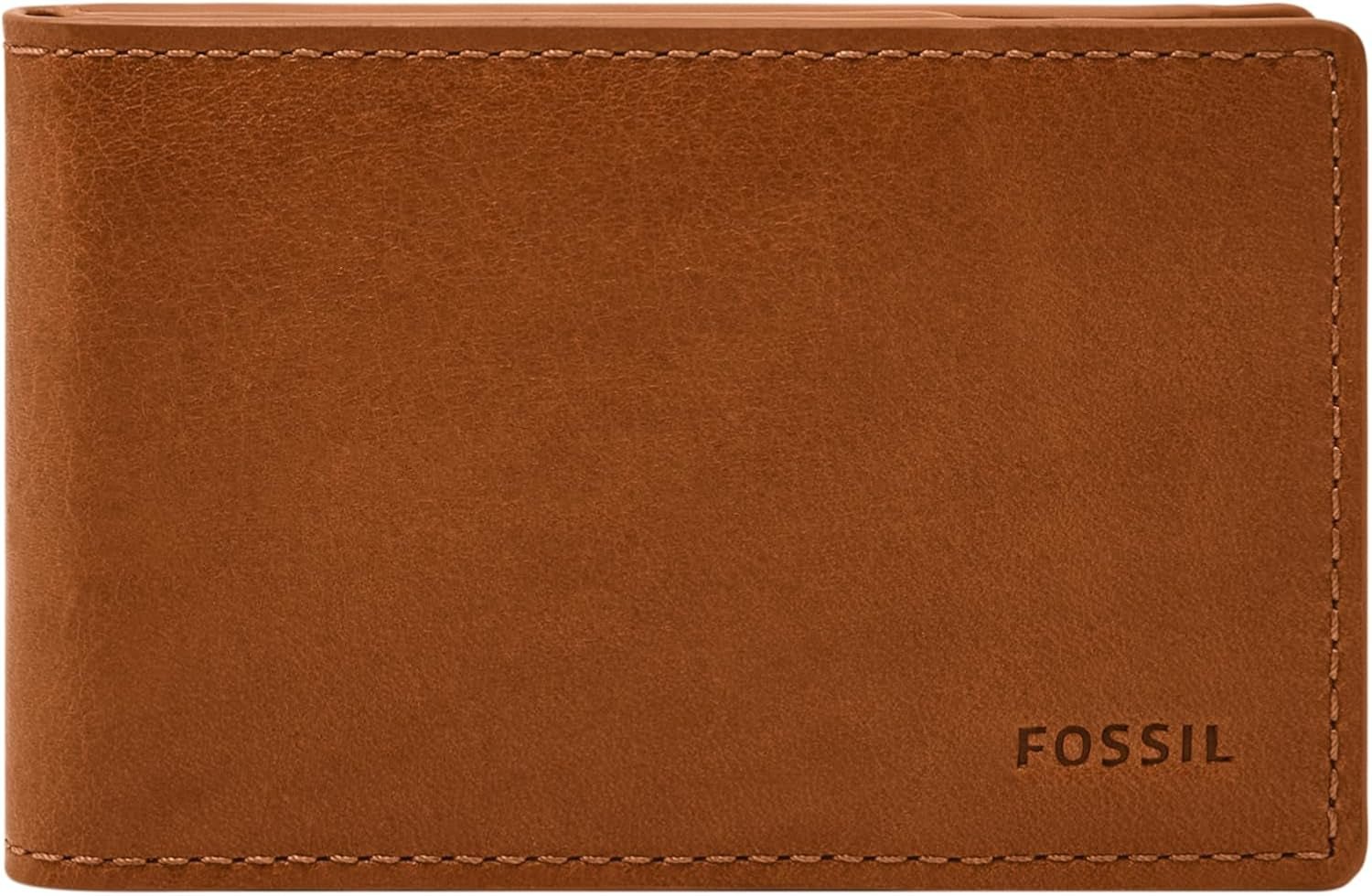 Fossil Andrew Cartera plegable de cuero para hombre 11,5 cm de largo x 1,9 cm de ancho x 7,7 cm de alto Cartera para hombre Naty Shop Saddle