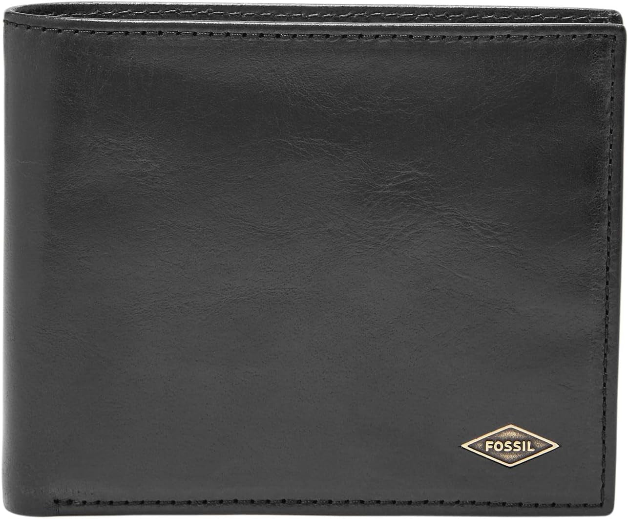 Cartera plegable de cuero Fossil Ryan para hombre 11,43 cm de largo x 2,54 cm de ancho x 9,525 cm de alto Cartera para hombre Naty Shop Negro