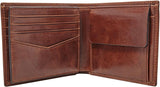 Cartera plegable de cuero Fossil Ryan para hombre 11,43 cm de largo x 2,54 cm de ancho x 9,525 cm de alto Cartera para hombre Naty Shop