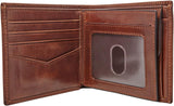Cartera plegable de cuero Fossil Ryan para hombre 11,43 cm de largo x 2,54 cm de ancho x 9,525 cm de alto Cartera para hombre Naty Shop