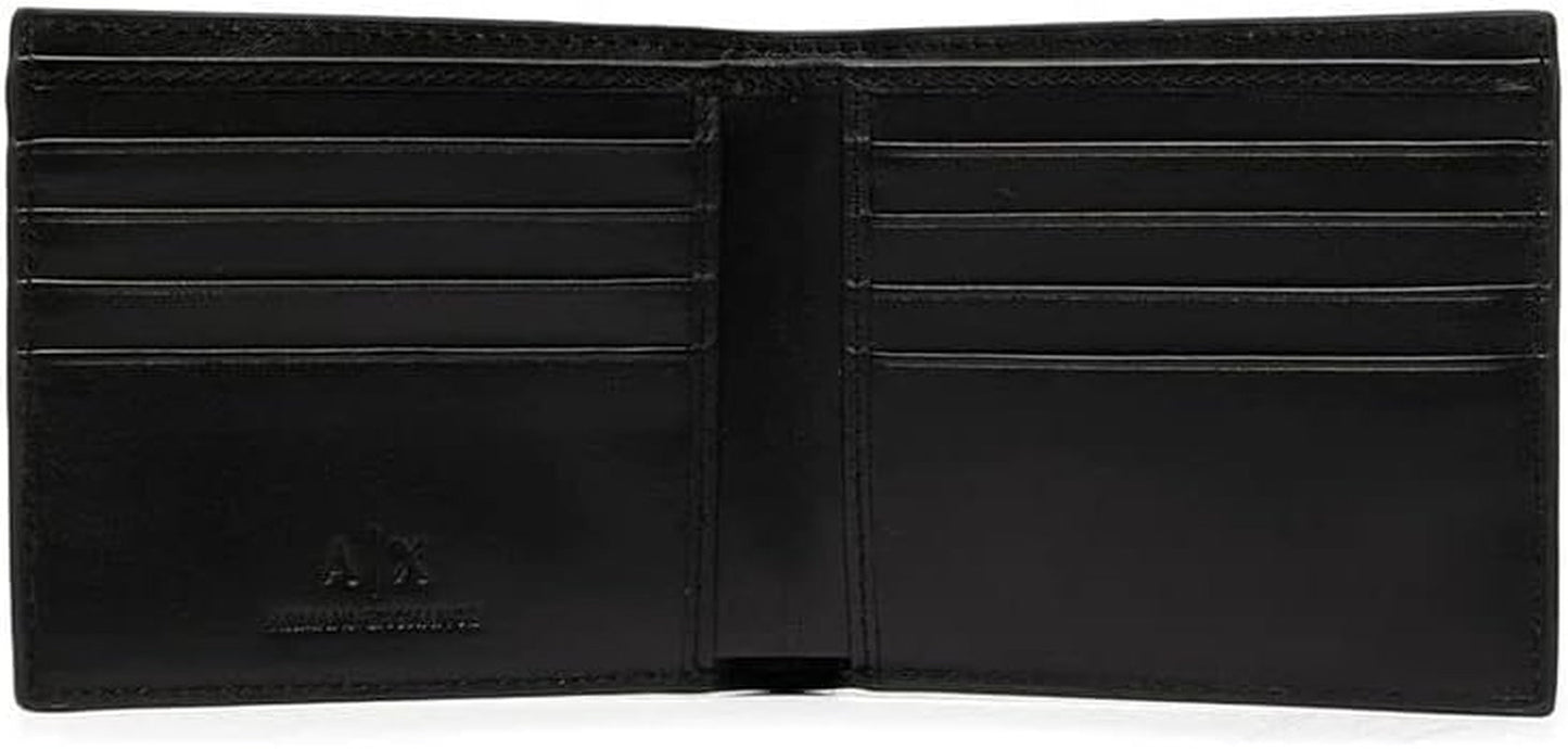 Armani Exchange Cartera con logo A|X de piel lisa, negro Cartera para hombre Naty Shop