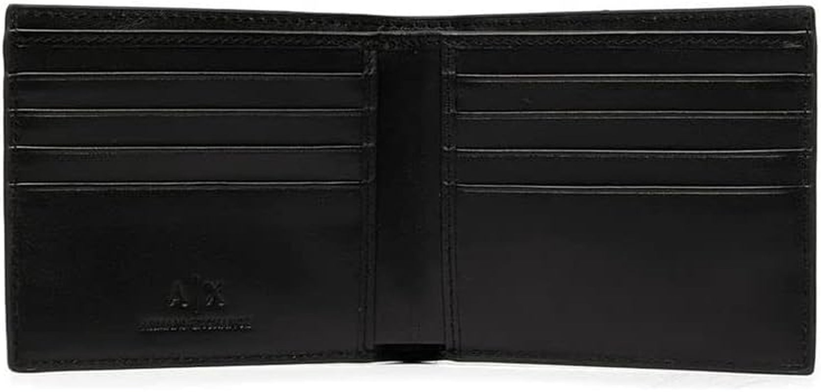 Armani Exchange Cartera con logo A|X de piel lisa, negro Cartera para hombre Naty Shop