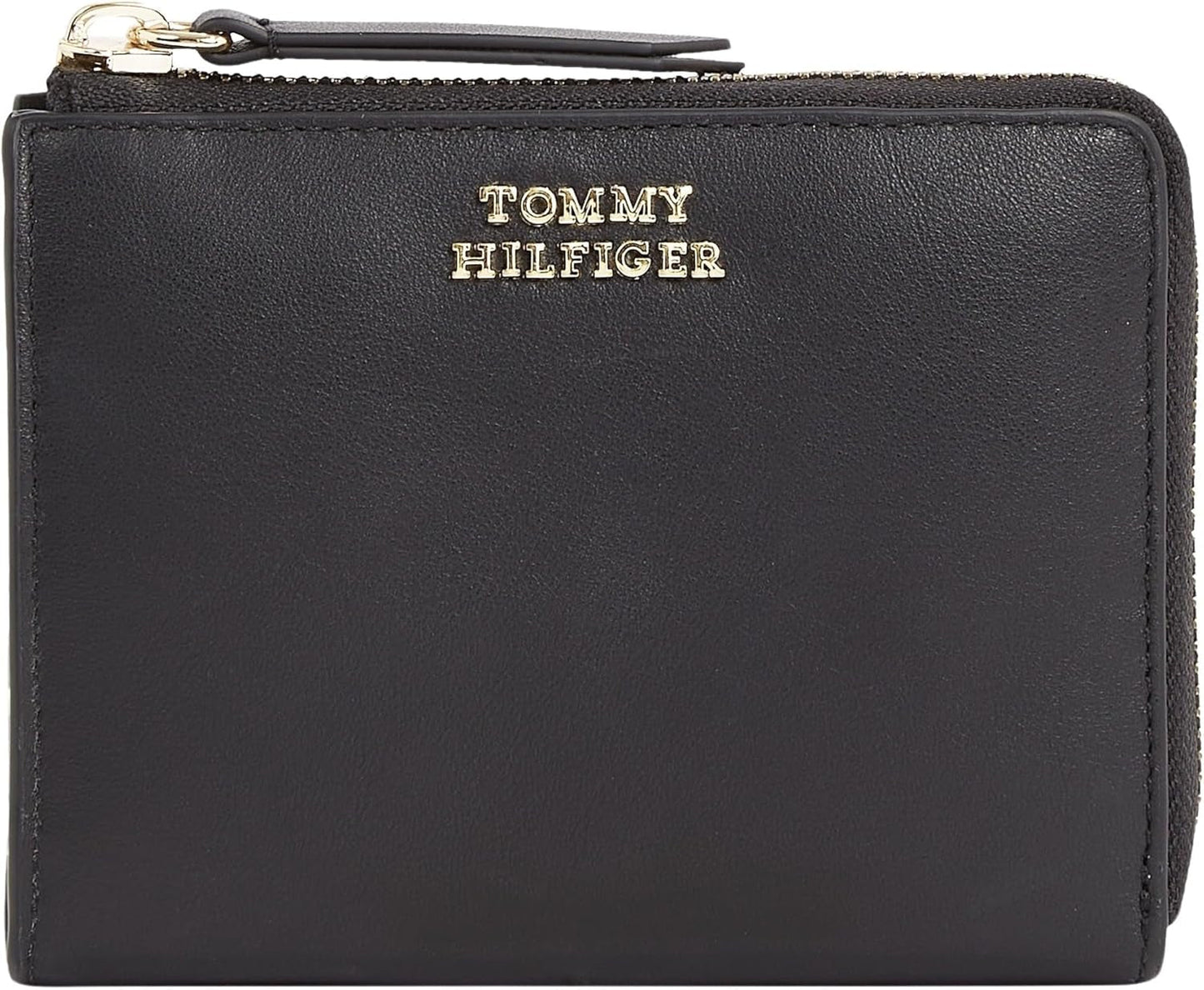 Cartera de mujer Tommy Hilfiger HILFIGER LEATHER MED ZA, negro (Black), OS Cartera de mujer Naty Shop Título predeterminado