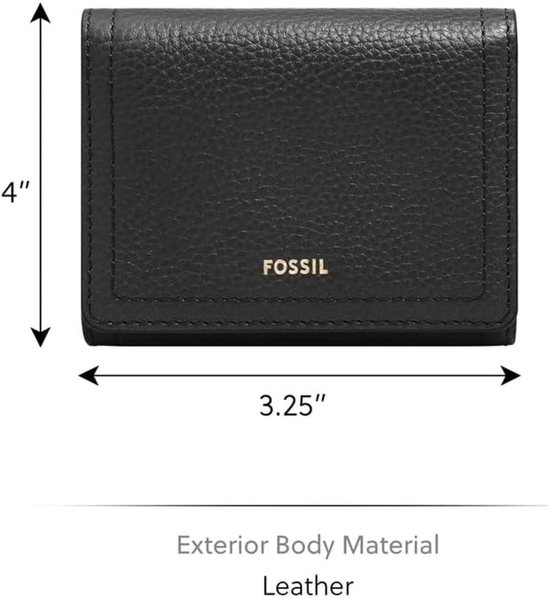 Fossil Cartera Logan Tri-Fold para Mujer, Negro Naty Shop Cartera Mujer