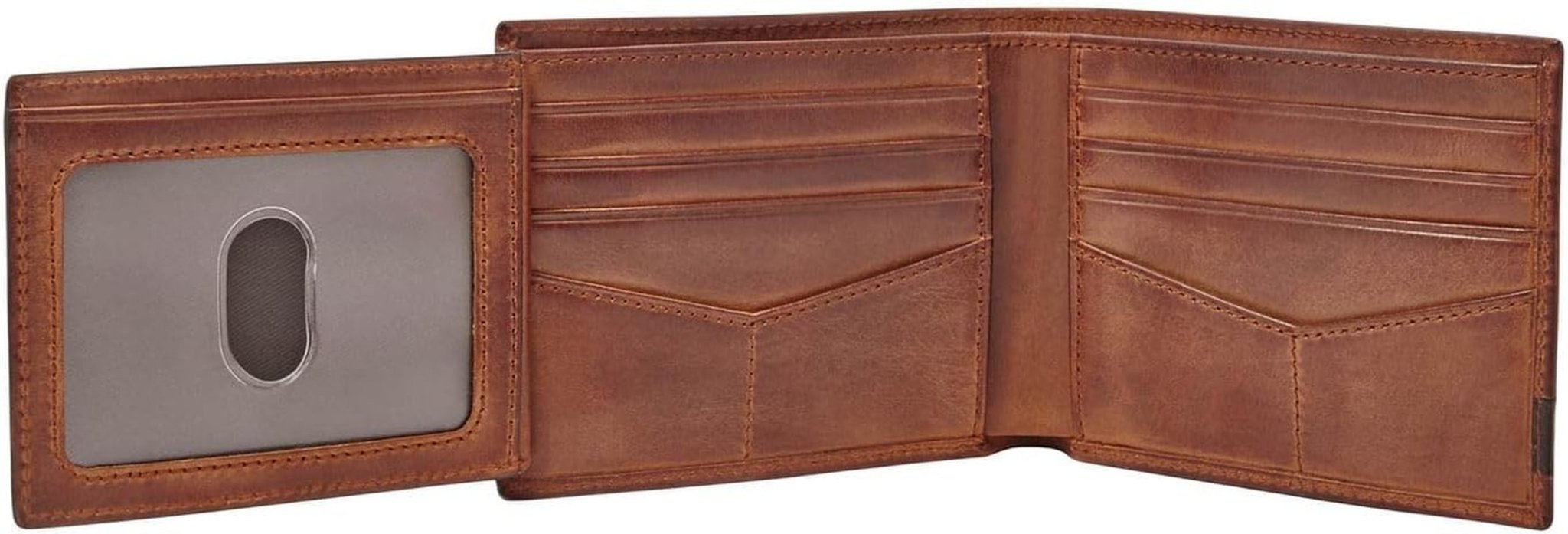 Cartera Quinn para hombre Fossil - 100% cuero plegable marrón 11,5 cm de largo x 2 cm de ancho x 9 cm de alto ML3644200 Cartera para hombre Naty Shop