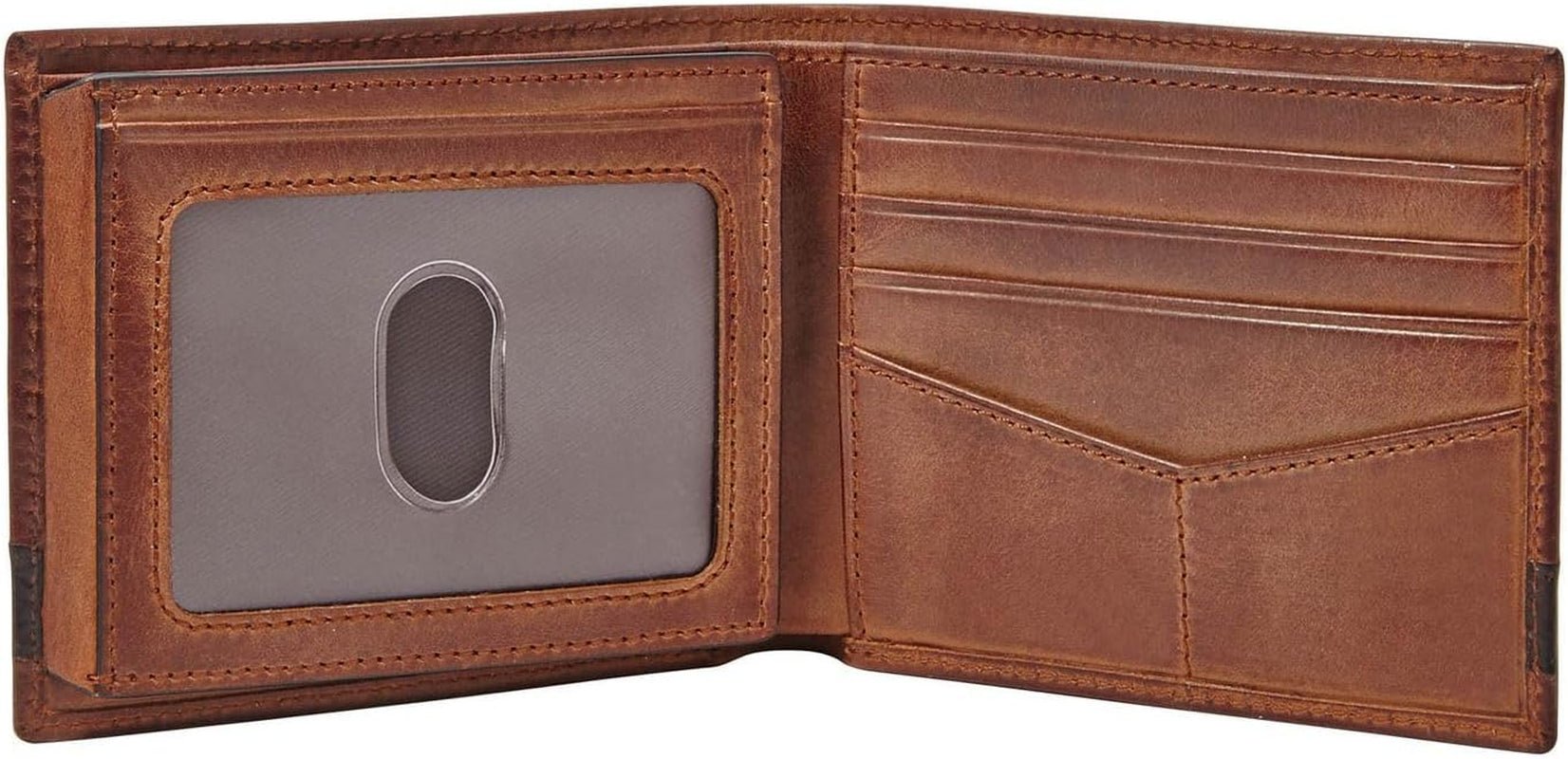 Cartera Quinn para hombre Fossil - 100% cuero plegable marrón 11,5 cm de largo x 2 cm de ancho x 9 cm de alto ML3644200 Cartera para hombre Naty Shop
