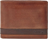 Fossil Cartera Quinn para hombre - 100% cuero marrón plegable 11,5 cm de largo x 2 cm de ancho x 9 cm de alto ML3644200 Cartera para hombre Naty Shop Marrón