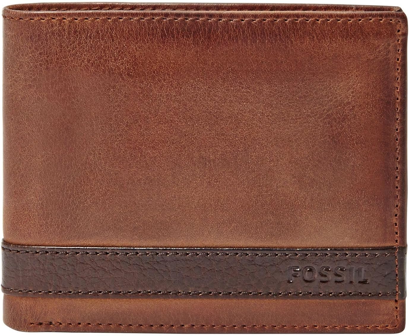 Fossil Cartera Quinn para hombre - 100% cuero marrón plegable 11,5 cm de largo x 2 cm de ancho x 9 cm de alto ML3644200 Cartera para hombre Naty Shop Marrón