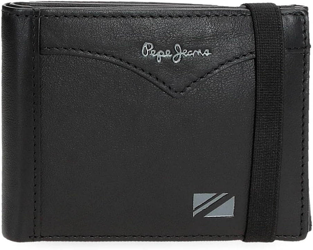 Cartera chaqueta Pepe Jeans con tira elástica, talla única Cartera hombre Naty Shop Negro